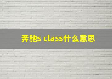 奔驰s class什么意思